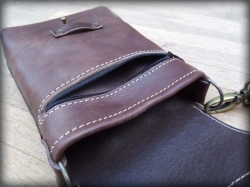 LK leather shoulder bag brown colour - kopie