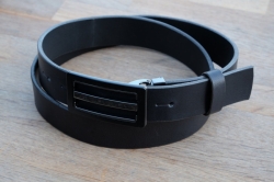 Formal leather belt black  FR