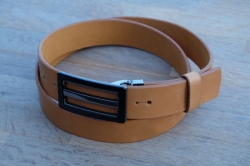 Formal leather belt light brown FR