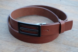 Formal leather belt dark brown FR