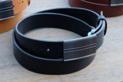 Formal leather belt black FR