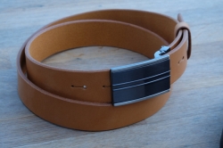 Formal leather belt light brown FR