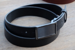 Formal leather belt black FR