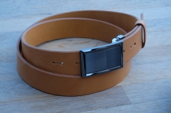 Formal leather belt light brown FR