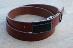 Formal leather belt dark brown FR