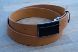 Formal leather belt light brown FR