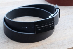 Formal leather belt black FR