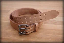 Natural leather belt