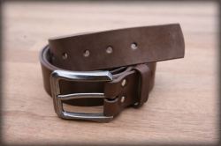 Brown leather belt RUSTIK