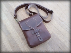 LK small leather shoulder bag brown colour