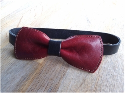 LK leather bow tie