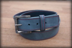 Quilted leather belt MODRÁK 2