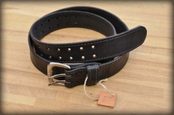 Quilted leather belt black