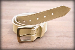 Quilted leather belt natural MOSAZ