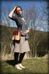 LK leather handbag shaped brown-beige